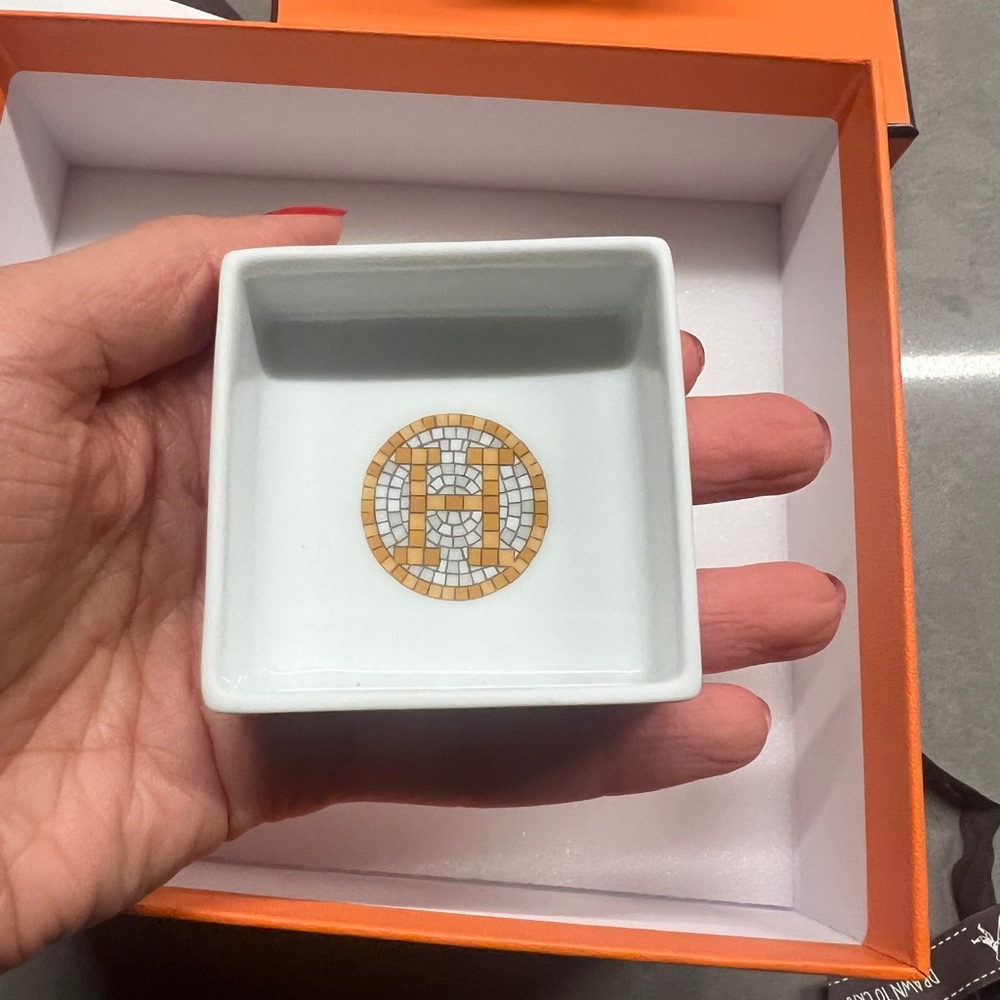 Hermes Gold and White Decorative Box Mosaique au 24 gold box, small - Picture 7 of 10